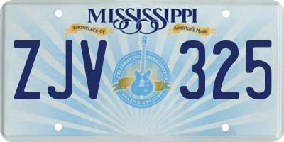 MS license plate ZJV325