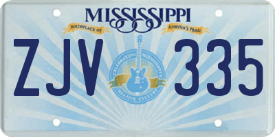 MS license plate ZJV335