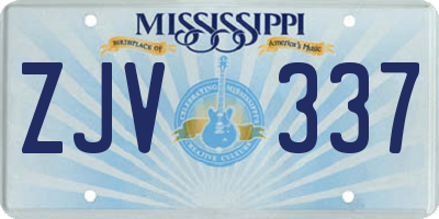 MS license plate ZJV337