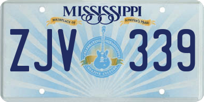 MS license plate ZJV339