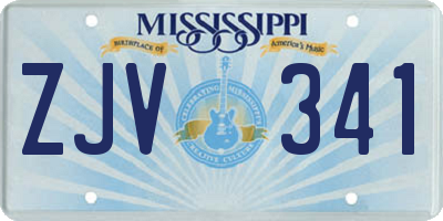 MS license plate ZJV341