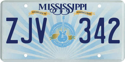 MS license plate ZJV342