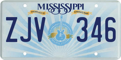 MS license plate ZJV346