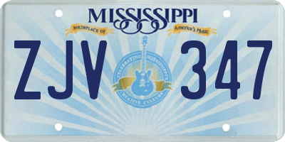 MS license plate ZJV347