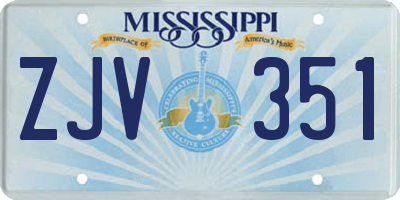 MS license plate ZJV351