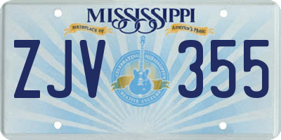 MS license plate ZJV355