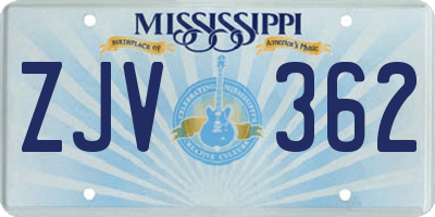 MS license plate ZJV362