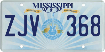 MS license plate ZJV368