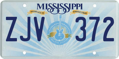 MS license plate ZJV372