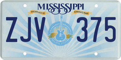 MS license plate ZJV375