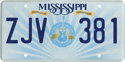 MS license plate ZJV381