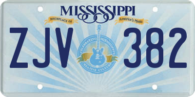MS license plate ZJV382