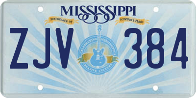 MS license plate ZJV384