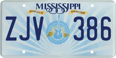 MS license plate ZJV386