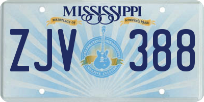 MS license plate ZJV388