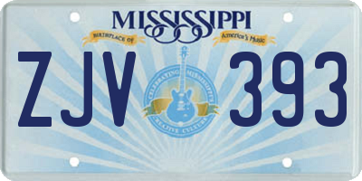 MS license plate ZJV393