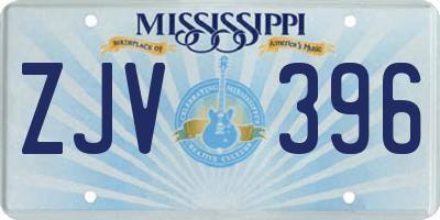 MS license plate ZJV396