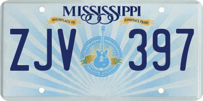 MS license plate ZJV397