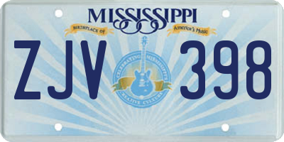 MS license plate ZJV398