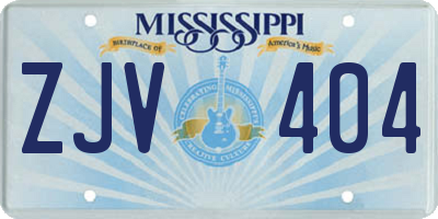 MS license plate ZJV404