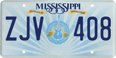 MS license plate ZJV408