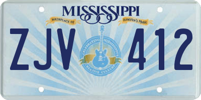 MS license plate ZJV412