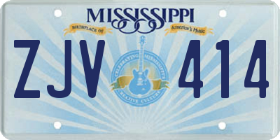 MS license plate ZJV414