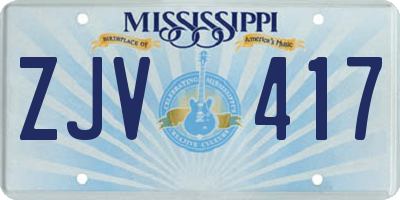 MS license plate ZJV417
