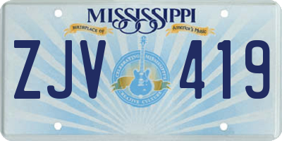 MS license plate ZJV419
