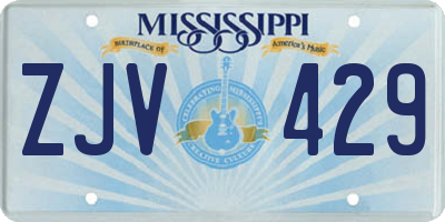 MS license plate ZJV429