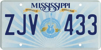 MS license plate ZJV433