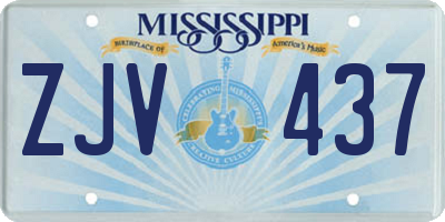MS license plate ZJV437