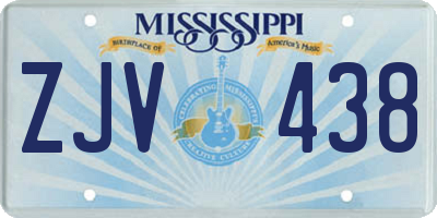 MS license plate ZJV438