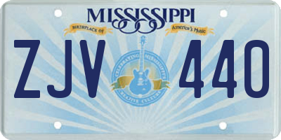 MS license plate ZJV440