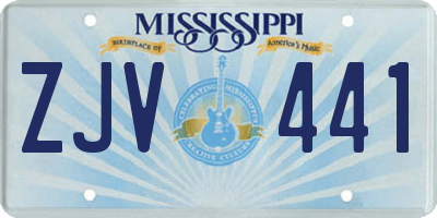 MS license plate ZJV441