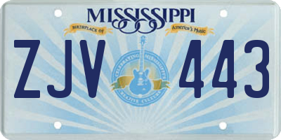 MS license plate ZJV443