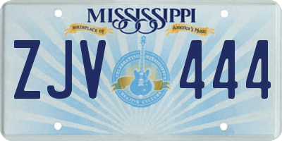 MS license plate ZJV444