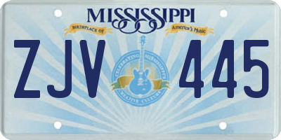 MS license plate ZJV445