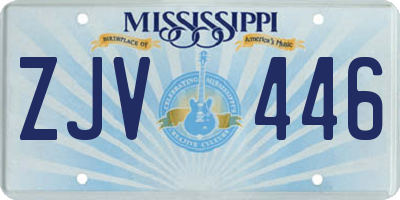 MS license plate ZJV446