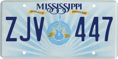 MS license plate ZJV447