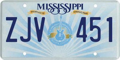 MS license plate ZJV451
