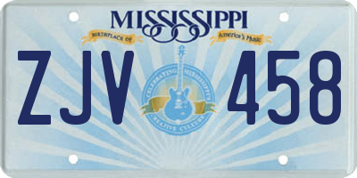 MS license plate ZJV458
