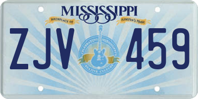 MS license plate ZJV459
