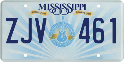 MS license plate ZJV461