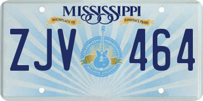 MS license plate ZJV464