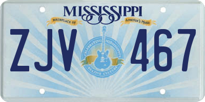 MS license plate ZJV467