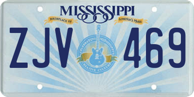 MS license plate ZJV469