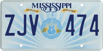 MS license plate ZJV474