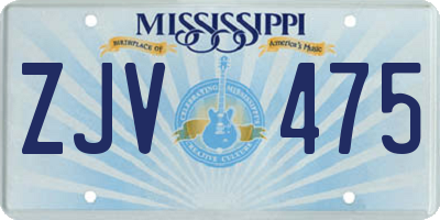 MS license plate ZJV475