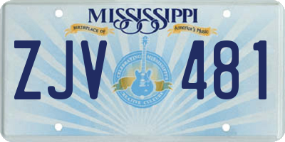 MS license plate ZJV481
